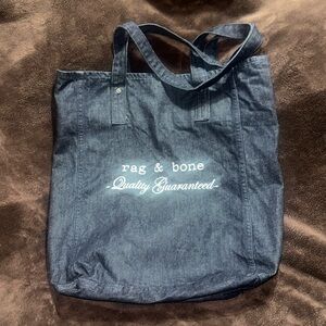 RAG & BONE: INDIGO DENIM BLUE JEANS HANDBAG.